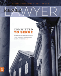 Magazine cover with image of Mercer Law front porch