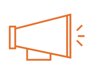 Orange megaphone clipart