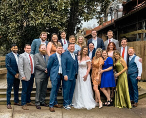 Group of Mercer Alumni at a wedding reception