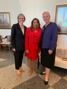 Dean Sneddon, Judge Miller, and Judge Violet Bennett at Judge Miller's retirement ceremony