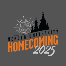 Gray background with text that reads Mercer University Homecoming 2025